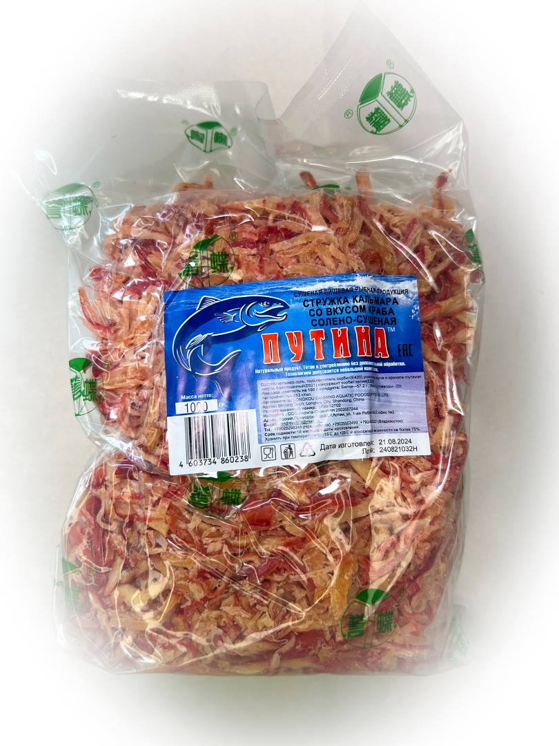 Кальмар стружка со вкусом краба "Розовая" (ПУТИНА) в Ангарске