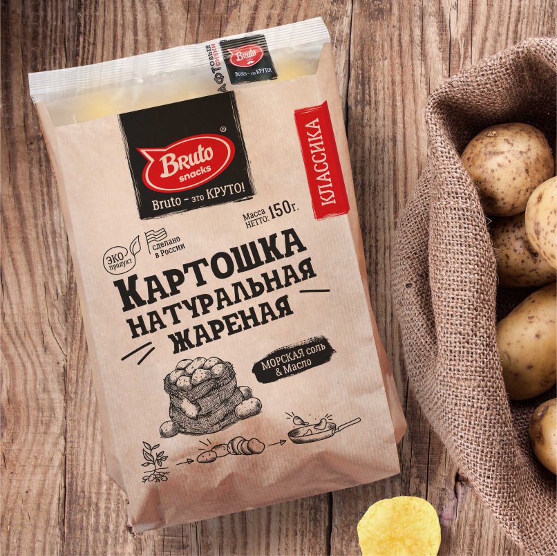 Картофель «Бруто» с солью 130 гр. в Ангарске